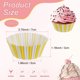 thumbnail image 3 of Uxcell 100-Pack Moldes de Cupcake Estándar para Hornear, Fundas para Cupcake Resistentes a la Grasa para Boda/Cumpleaños/Fiestas/ Navidad [Amarillo/Blanco], 3 of 6