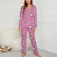 thumbnail image 2 of Hello Kitty Women Pajamas Set Long Sleeve Sleepwear Button Down Nightwear Soft Pjs Set with Pockets, 2 of 7