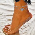 thumbnail image 4 of 14K Butterfly Silver anklets for Women - Adjustable Women's anklets - Jewelry Anklet Gifts for Women Teen Girls(Include Gift Box), 4 of 5