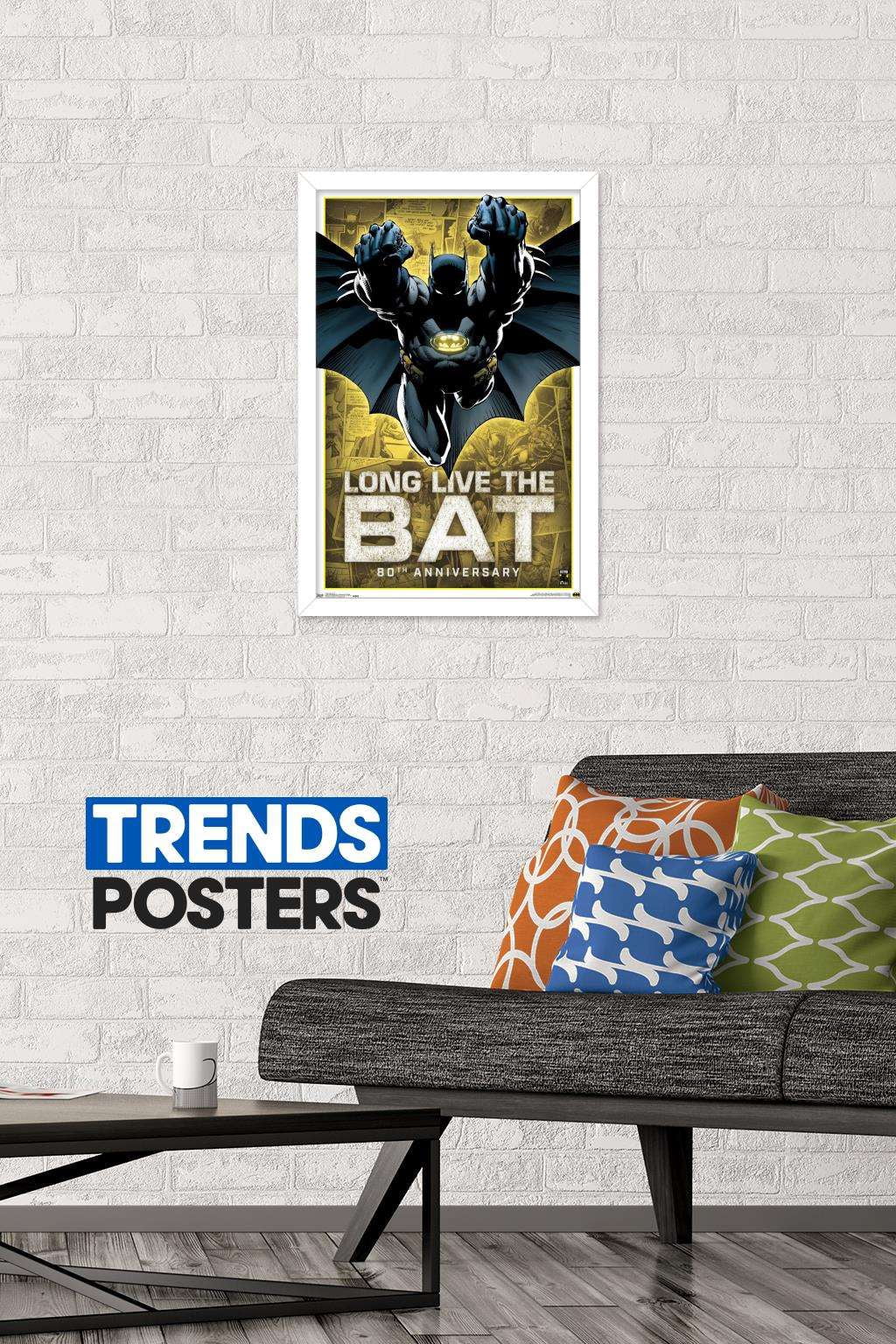 DC Comics - Batman - 80th Anniversary Wall Poster, 14.725" x 22.375", Framed