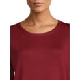 thumbnail image 4 of Time and Tru Women's Hacci Round Neck Long Sleeve T-Shirt, 4 of 5