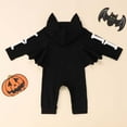 thumbnail image 4 of Gelikeya My First Halloween Outfits for Baby Boy Clothes Fashion Bat Design Skeleton Prints Hooded Bodysuits (Black, 18-24 Months), 4 of 7