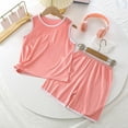 thumbnail image 3 of DAETIROS Toddler Girls Outfit Sets,Short Sleeve Crew Neck Cute Girls Shirt and Solid Shorts Pink Size 2 T, 3 of 4
