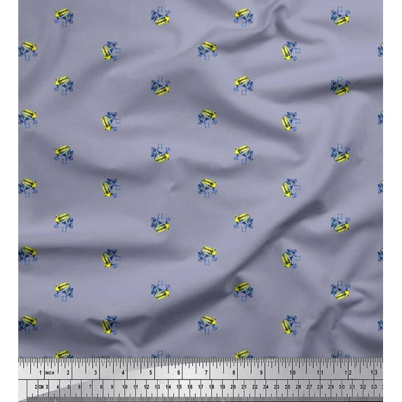 Soimoi Rayon Fabric Frog Animal Fabric Prints by Yard 56 Inch Wide