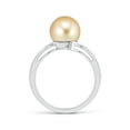 thumbnail image 2 of Angara Solitaire Golden South Sea Cultured Pearl Bypass Ring in 14K White Gold for Women | June Birthstone Jewelry for Her, 2 of 8