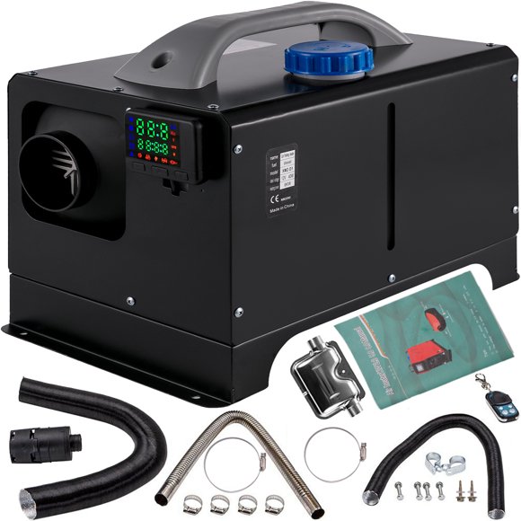 VEVOR Diesel Air Heater All in One 12V 8KW,Mini Diesel Parking with Black LCD Switch & Silencer & Remote Control,Fast Heating for Car Bus Truck Boat Trailer Motorhomes Engineering Vehicles(Black)