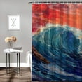 thumbnail image 2 of Orinice Boat Wave Red Sky Bathroom Decor Set, Colorful Luxurious Graphic Polyester Fabric Fashion Shower Curtain with Hooks 36x72, 2 of 7