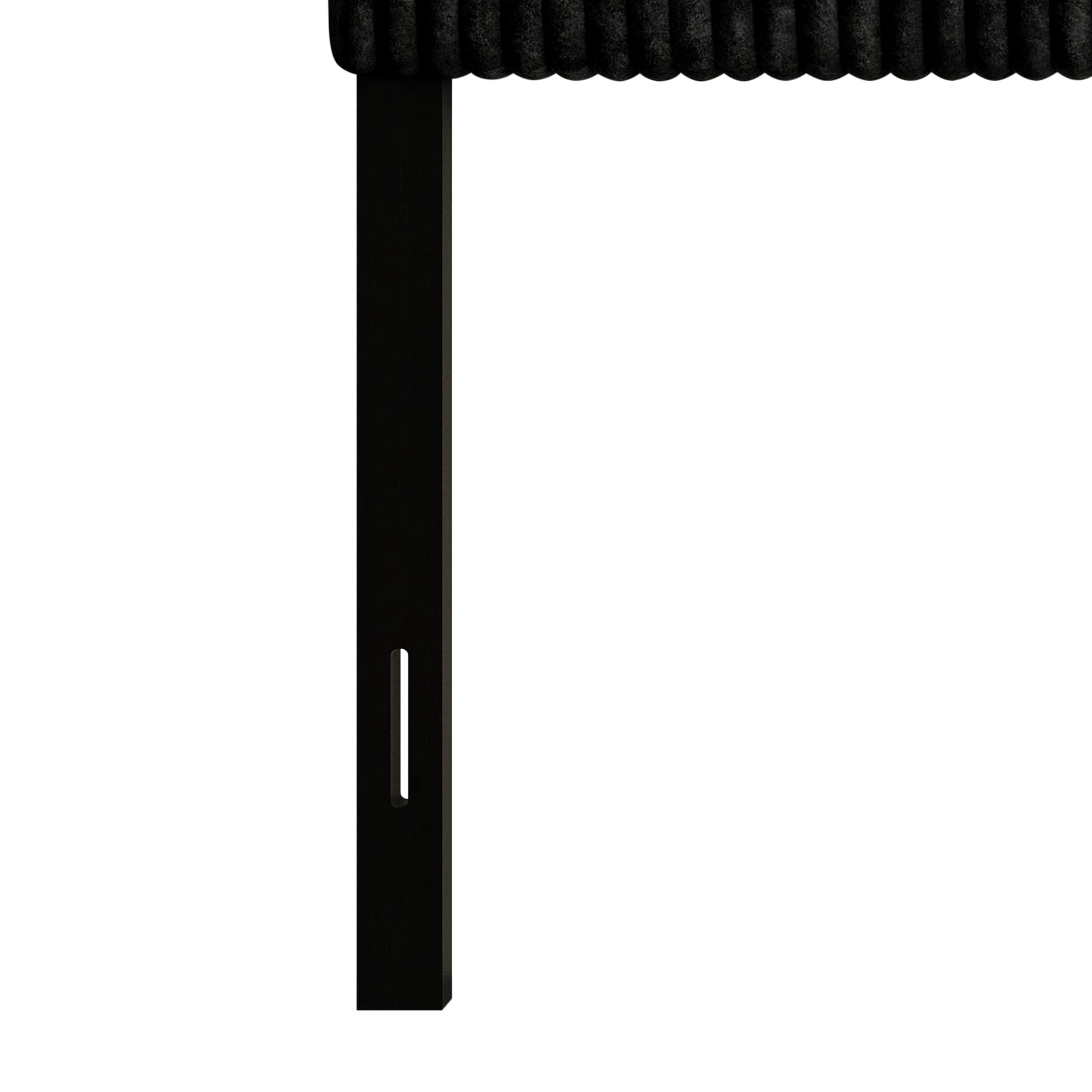 Home Design Romney Twin Upholstered Headboard with Vertical Channel Tufting, Adjustable Height, Black