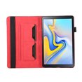 thumbnail image 4 of Allytech Flip Case Cover for Samsung Galaxy Tab A 10.5" T590, Slim Fit Lightweight Shockproof Auto Sleep Wake Protective Kickstand Case with Bamboo Pattern - Red, 4 of 4