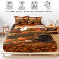 thumbnail image 5 of Twin XL Size Fitted Sheet Set - Fall Turkey 2 Piece Bedding Sets 16" Deep Pocket Fitted Sheet with 1 Pillowcases, Thanksgiving Country Pumpkins Maple Leaves Brushed Microfiber Hotel Luxury Bed Sheets, 5 of 9
