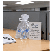 Forget Me Not Dried Flower Angel Keepsake Mini Resin Figurine with Sympathy Card,Angel Figurine with Organza Bag and Sympathy Card, Memorial Pocket Hug Token for Loss of Loved One Remembrance