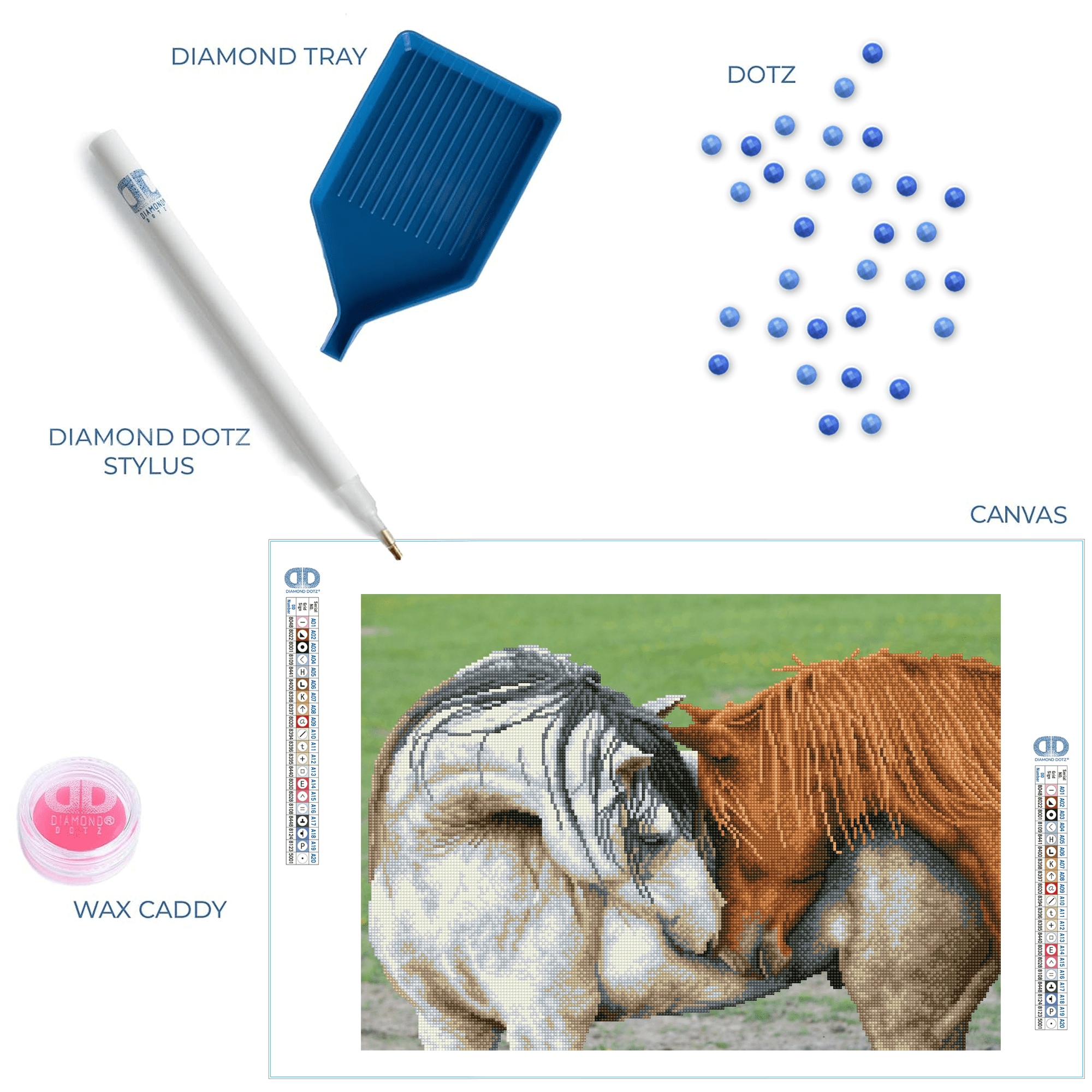 Diamond Dotz Courtship Horse Diamond Painting Kits for Adults - Diamond Art Kits a Relaxing Creative Craft Kit with Dotz Gems  17.7"x24.4"