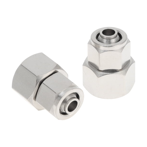 Conectores de aire de 5/16" hembra, accesorios de aire de Unique Bargains, conector rápido de línea de aire de cobre niquelado 1/4" BSPT, 2 piezas tono plateado