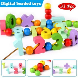 Wooden Board Bead Game Wooden Rainbow Beads Early Learning Rainbow Color  Bead Boards Color Sorting Stacking Toys for Game Learning Matching