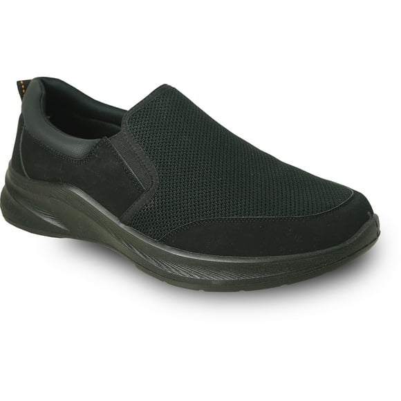 vangelo Professional Slip Resistant Men Slip On Work Sneaker for Food Service Health Care Nurse - JIMMY-2 Black