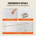 thumbnail image 6 of VEVOR 30" Flight Bird Cage, Sturdy Metal Small Parrot Cage with Slide-Out Tray & Handle, Stackable Birdcage for Parakeets Cockatiels Finches Lovebirds, 6 of 9