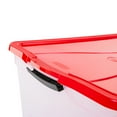 thumbnail image 4 of Rubbermaid Cleverstore 18 Gallon Holiday Storage Tote, Clear & Red (4 Pack), 4 of 11