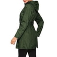 thumbnail image 5 of Duoif Rain Jacket Women, Women's Raincoats with Hood Windbreaker with Belt Lightweight Long Rain Jackets Outdoor Trench Coat Jackets for Women Green M, 5 of 7