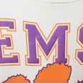 thumbnail image 4 of Women's White Clemson Tigers Raw Hem Cropped Spirit Jersey Long Sleeve T-Shirt, 4 of 4