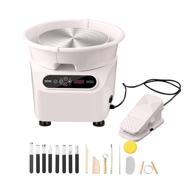 Volante para cerámica VEVOR, 25 cm, para adultos y principiantes, 350 W, color blanco