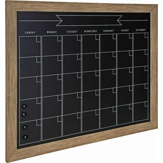Framed Calendar Chalkboard: Includes Chalk & Magnets 23.5x15