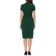 thumbnail image 3 of Conjunto de traje de negocios de 2 piezas para mujeres INSPIRE CHIC, chaqueta de blazer de manga corta y falda lápiz M verde oscuro, 3 of 6