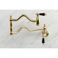thumbnail image 2 of Kingston Brass KS2107PKL Duchess Two-Handle 1-Hole Wall Mount Pot Filler Faucet in Brushed Brass, 2 of 8