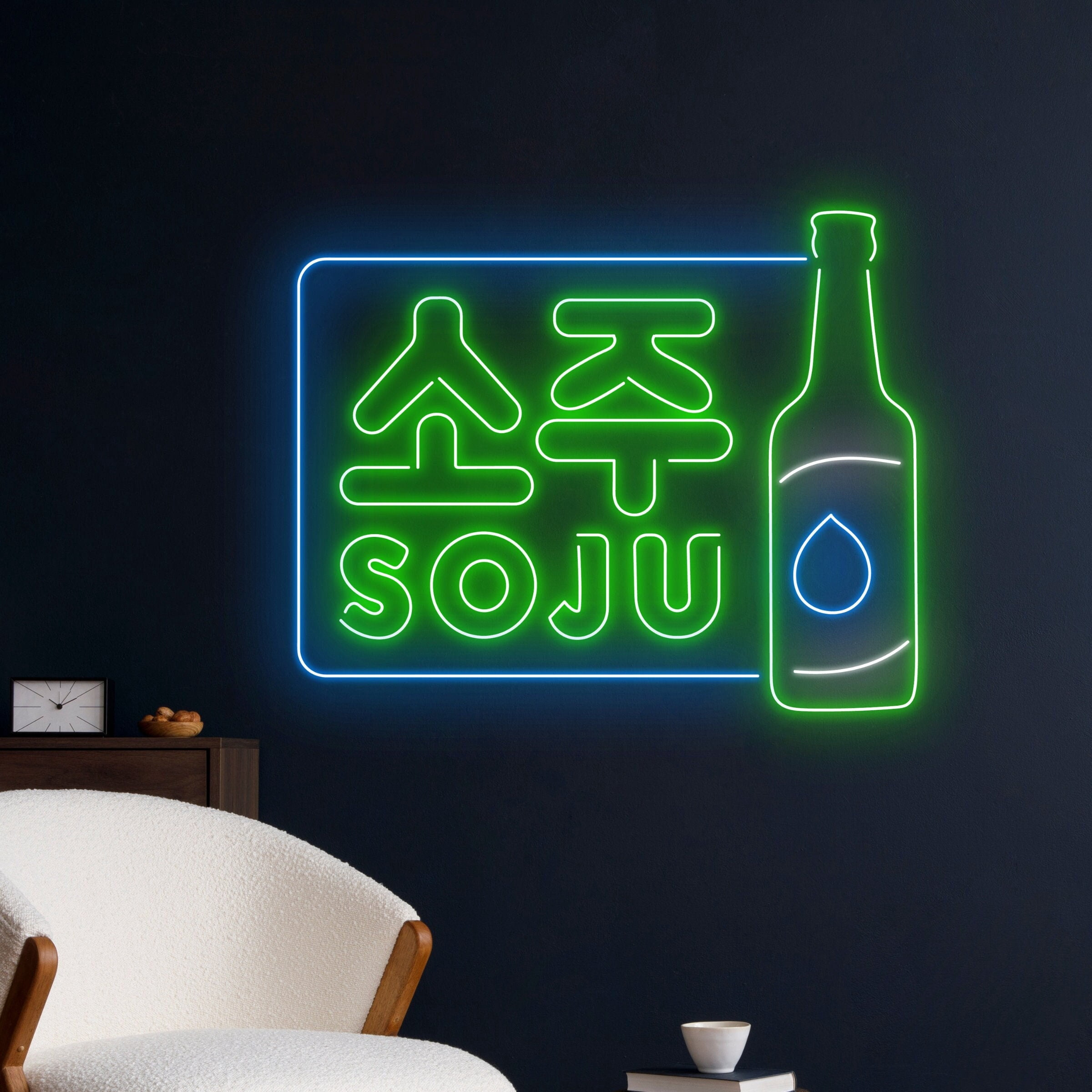 Craftnamesign Jinro Soju Neon Sign, Korean BBQ Decor Signboard