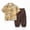 Gold, variant on Toddler Boy Outfits Boys Summer Button Cropped Pants and Short Sleeve Top Casual Set Boys' Clothing Sets Black 2-3 Years