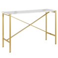 thumbnail image 1 of Henn&Hart 46" Gold Metal/Faux Marble Console Table, 1 of 9
