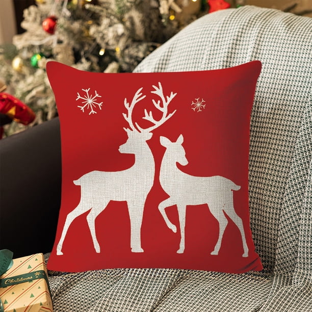 Funda de almohada de Navidad 17.71x17.71in | Funda de cojín de tiro de vacaciones | Poliéster multicolor | Cremallera invisible | Decoración del hogar del sofá | Suave Duradero | Lavable | Paquete