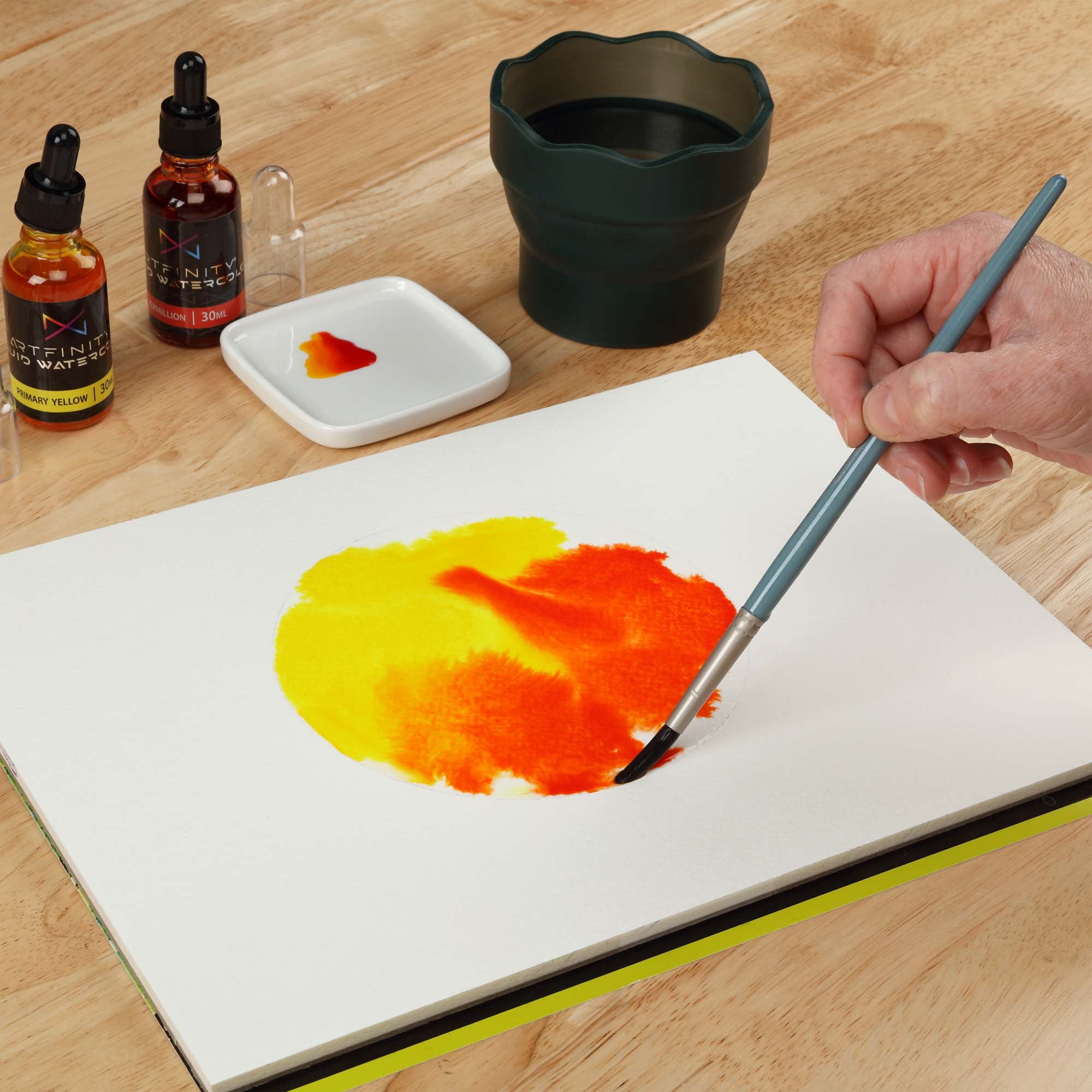 Artfinity Liquid Watercolor Paint 30 ml Bottles, Set of 12 Colors - Vibrant Dye-Based Liquid Watercolor w/ Glass Pipette, Fast-Drying, Fine Art Paint for Calligraphy, Airbrushing & Traditional Art