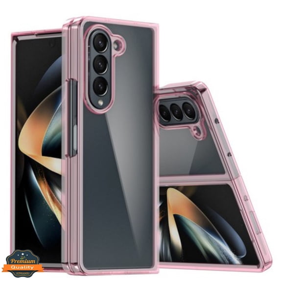 Phone Case Cover for Samsung Galaxy Z Fold 7 Slim Hybrid Clear Hard PC Rubber TPU Acrylic Back Bumper Shockproof Thin Protective (Red)