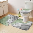 thumbnail image 2 of Sage Green Grey Ombre Bath Mat 3 Piece Bathroom Rug Set, Modern Abstract Art Aesthetics Non Slip Bath Rug Contour Mat and Toilet Lid Cover, Absorbent Shower Mats Soft Bath Rugs and Mats Sets, 2 of 8