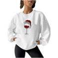 thumbnail image 2 of WXLWZYWL Merry Christmas Sweatshirt for Women Long Sleeve Xmas Shirts Cute Santa Print Crewneck Holiday Pullover Tops, 2 of 4