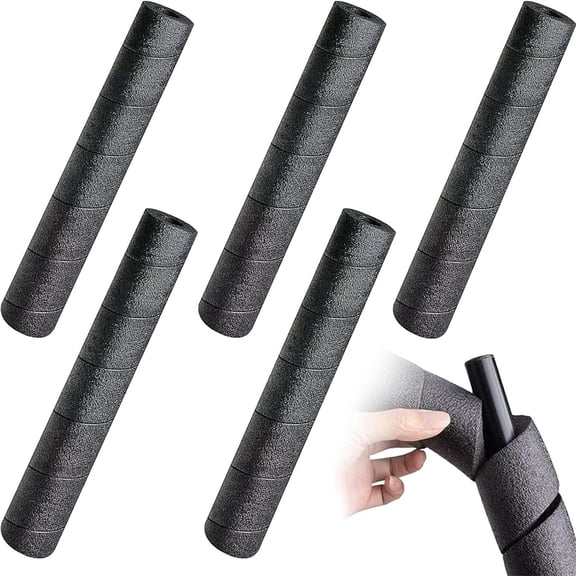 NOGIS 5 Pcs Pipe Insulation Foam Tube, 15.7 Inches Black Pipe Covers, Multi-Purpose Soft Pipe Wrap Protection for Outdoor Indoor Winter Water Pipes and Pool Handle