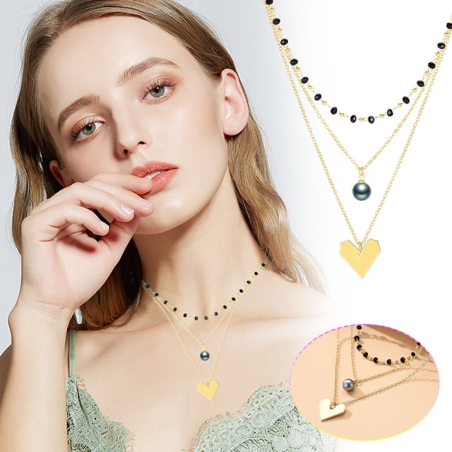 Iumwxz Ladies Fashion Pearl Tassel Multilayer Necklace Gift Ornament