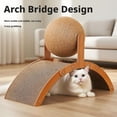 thumbnail image 2 of Cat Scratching Ball on Stand, Interactive 360° Rotating Sisal Cat Scratcher with Arch Bridge, Indoor Scratching Post Protects Furniture & Rugs, 2 of 7