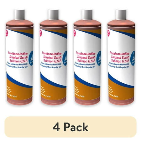 (4 pack) Dynarex Surgical Scrub 16 Ounce Bottle 7.5% Strength Povidone-Iodine, 1425 - SOLD BY: PACK OF ONE