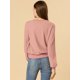 thumbnail image 4 of Suéter Tipo Jersey Acanalado Con Mangas De Farol Clásico Para Mujer Rosa XL, 4 of 6