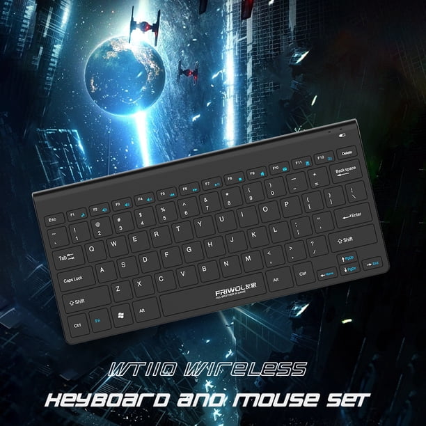 Juego de teclado y mouse Juego de mouse de teclado inalámbrico externo para computadora portátil (negro)