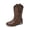 DARK BROWN, variant on Kids' Cowboy Boots Boys' Girls' Western Boots Mid-Calf Horse Riding Boots Square Toe Farm Boots