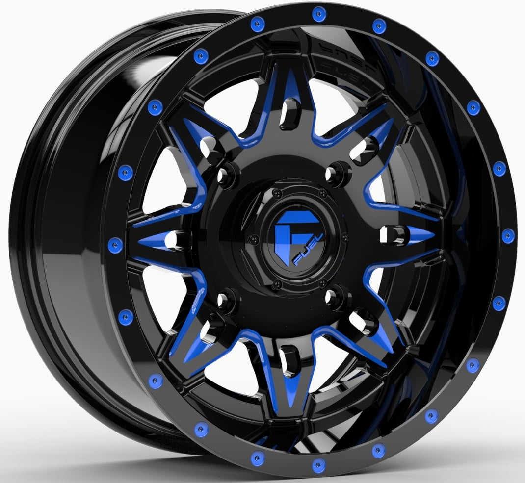 Fuel Lethal 15x7 ATV/UTV Wheel - Gloss Black/Blue (4/156) 4+3 [D6541570A544]