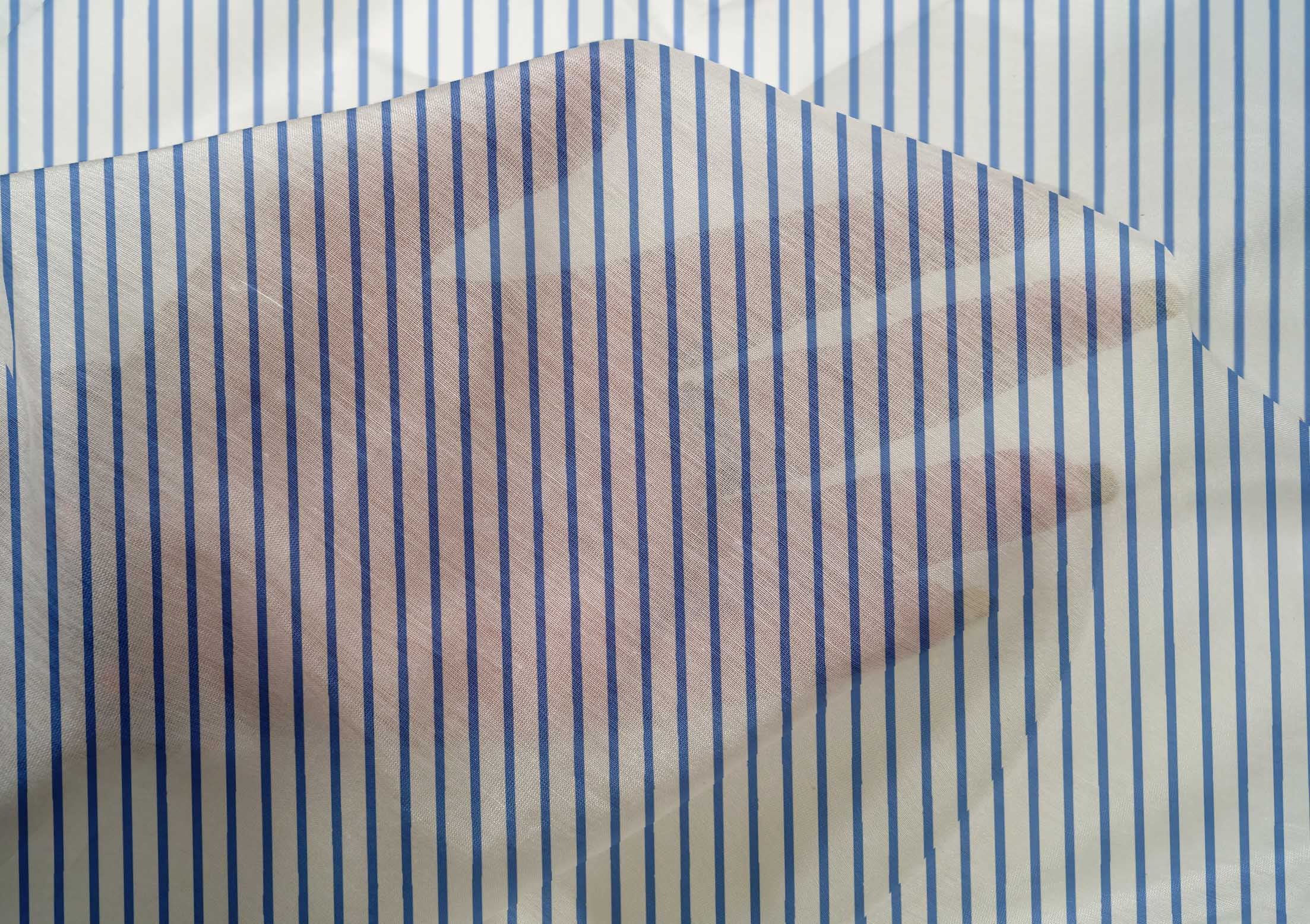 oneOone Cotton Silk Light Blue Fabric Stripes Fabric For Sewing Printed Craft Fabric By The Yard 42 Inch Wide