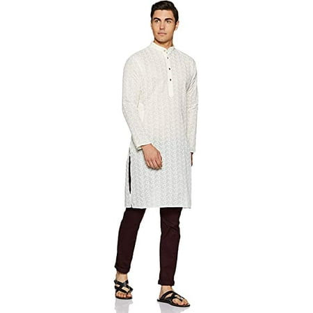 

Devyom Men s Cotton Straight Regular Fit Kurta (Beige 42)