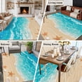 thumbnail image 6 of Summer Beach Washable Living Room Rugs 6'x9', Teal Blue Ocean Waves Beige Sand Starfish Shells Low Pile Throw Large Area Rug Non-Slip Sturdy Edge Binding Carpet for Dining Room Kitchen Office, 6 of 9
