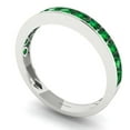 thumbnail image 2 of 0.39 ctw Wedding Band for Women - 14K White Gold Simulated Emerald Stackable Eternity Ring, 2 of 6