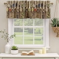 thumbnail image 3 of 2 Pack Valances for Windows, Modern Cooking Window Valances for Living Room/Bedroom/Bathroom, Farmhouse Country Wooden Grain Light Filtering Kitchen Curtain Valance Window Treatment 42"W x18" L, 3 of 9