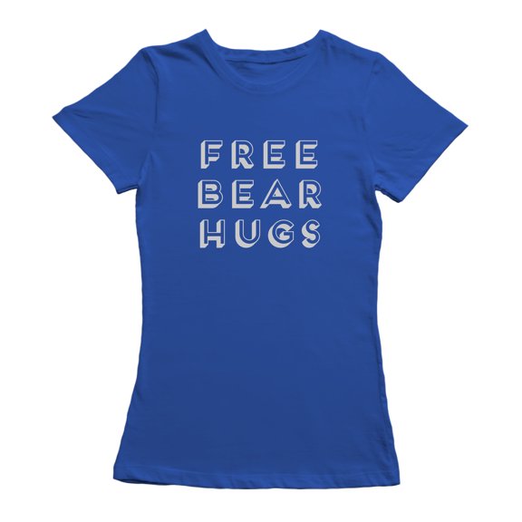 Free Bear Hugs Graphic Design Women Royal Blue T-Shirt, Female XX-Large