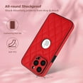 thumbnail image 2 of Unique Logo View Design Luxury PU Leather Lozenge Pattern Phone Case for iPhone 16 Plus Anti-Slip Scratch Resistant Ultra Slim Shockproof Anti-fall Protective Phone Case Cover,Red, 2 of 7